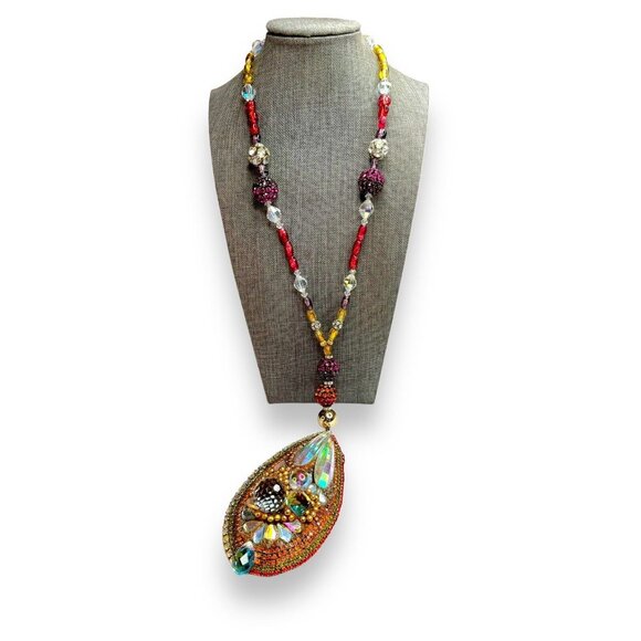 Vintage Wendy Gell Crystal Encrusted 1982 Signed Necklace 22" One of One - Picture 14 of 14